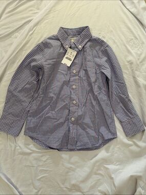 Crewcuts Purple and Blue Gingham Button-Down Shirt